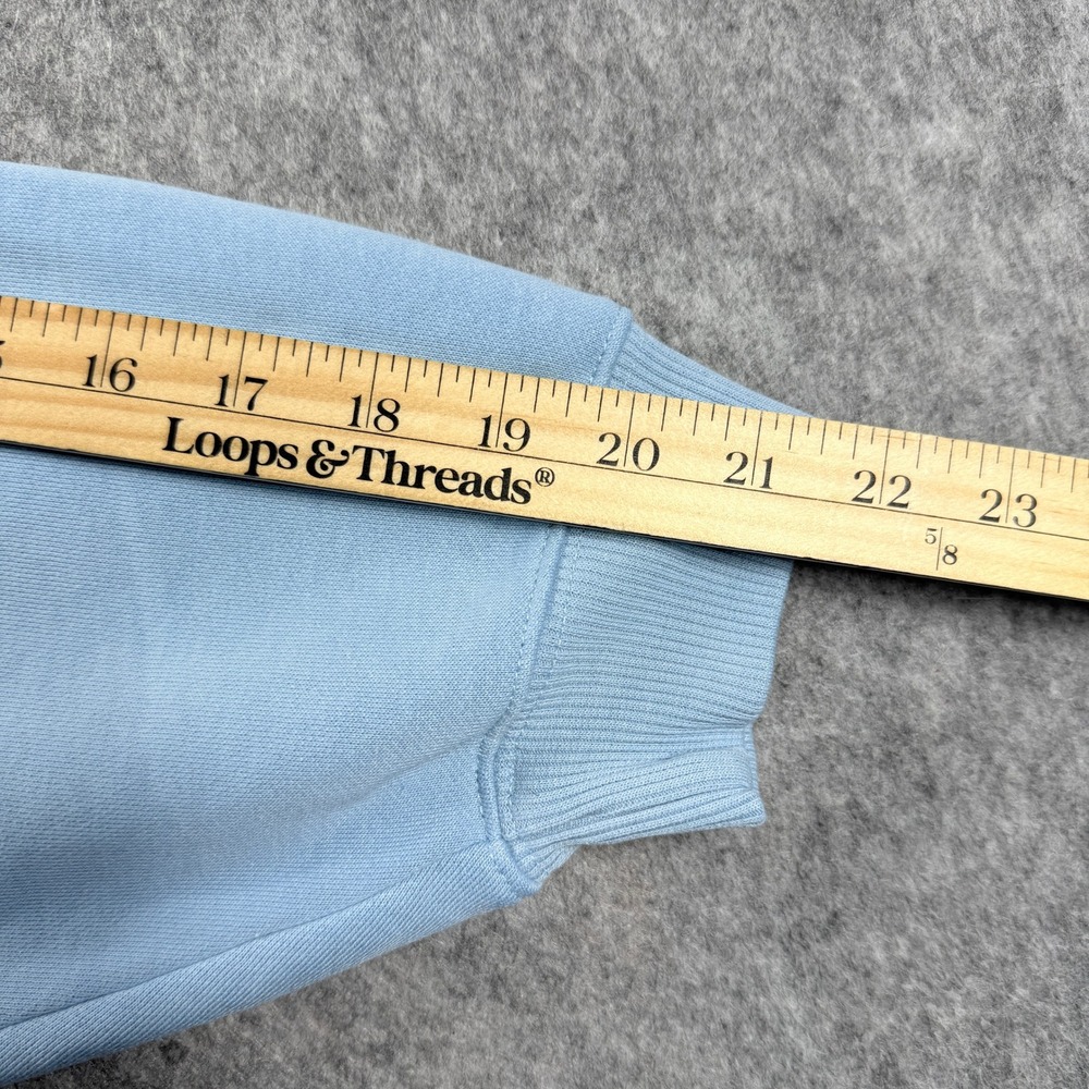 Vintage Orvis Mens Sweatshirt XL Light Blue Quarter Zip Elbow Patches Golf Logo - Picture 4 of 10